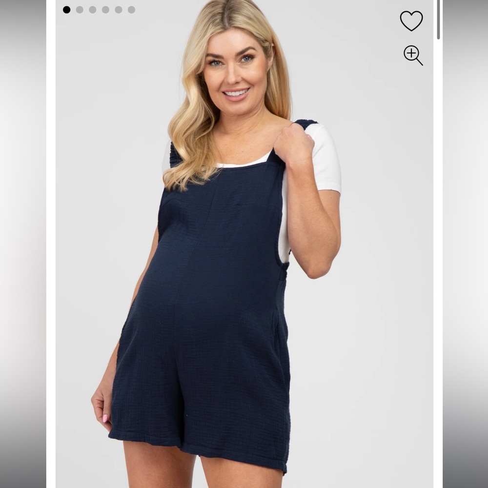 Pinkblush Maternity Ces femme Navy Blue Square Neck Elastic Strap Romper